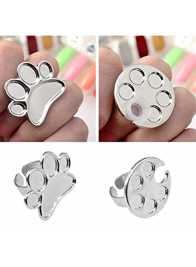 Luzen 2 Pieces Mini Nail Art Polish Holder Nail Art Palette Rings Nail Palette Finger Rings - Image 5