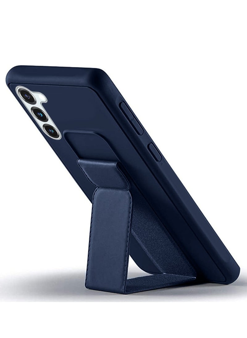 JOMILA Samsung Galaxy S23 Plus Grip Case Magnetic Kickstand Cover with Foldable Hand Strap Dark Blue - Image 2