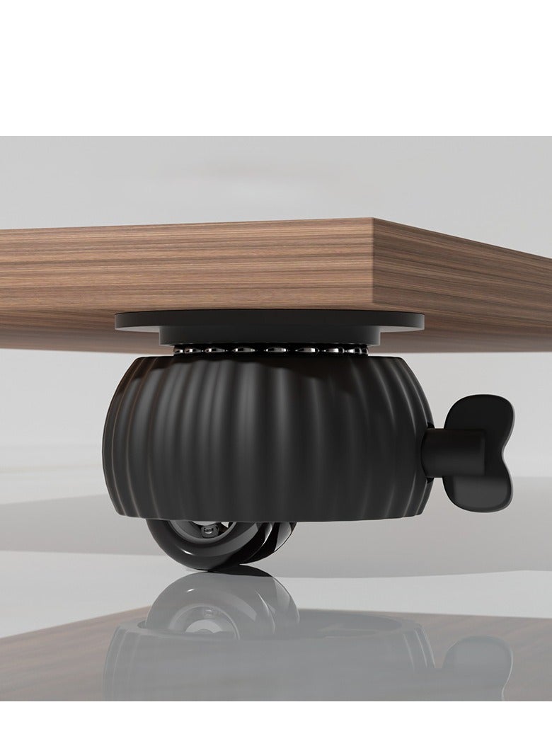 عجلات دوارة لاصقة مع فرامل، 360° دوران سلس وصامت، بدون حفر، عجلات قوية لتحريك الأثاث والصناديق والأجهزة المنزلية (طقم 4 قطع) - Image 1