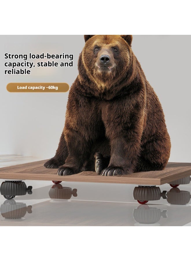 عجلات دوارة لاصقة مع فرامل، 360° دوران سلس وصامت، بدون حفر، عجلات قوية لتحريك الأثاث والصناديق والأجهزة المنزلية (طقم 4 قطع) - Image 3