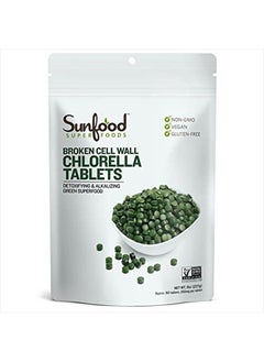 Sunfood Chlorella Tablets | Chlorophyll Rich | Broken Cell Wall | Blue Green Algae Superfood | Organic & Non GMO | Natural Vegan Protein | 100% Pure | Bulk 8 oz Bag| 912 Tablets | 250 mg Chlorella per