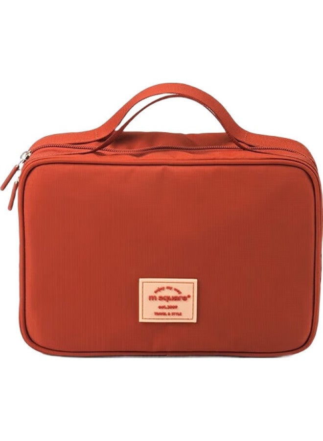 M Square Travel Toiletry Bag, Large Capacity Portable Makeup Bag, Travel Storage Bag, Wall Red [toiletry Bag] - Image 1