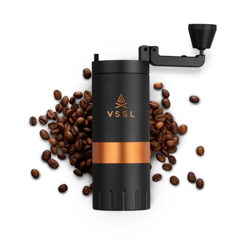 VSSL Java G25 Coffee Manual Coffee Grinder Up To 25 Gram Capacity Stainless Steel Conical Burr Carbon