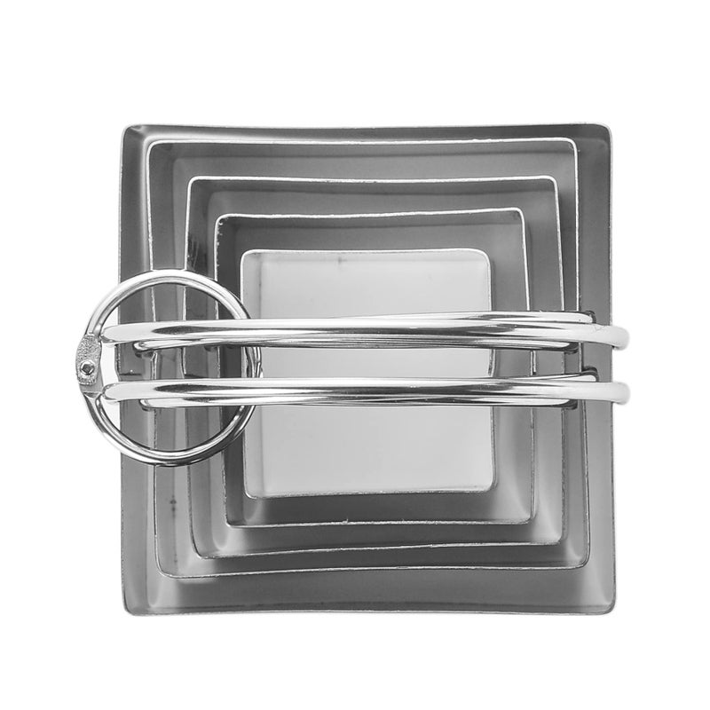 Moffris Square Biscuit Cutter with Handle (5 Pieces/Set) - Nest for Easy Storage Stainless Steel Square Cookie Cutter - Image 2