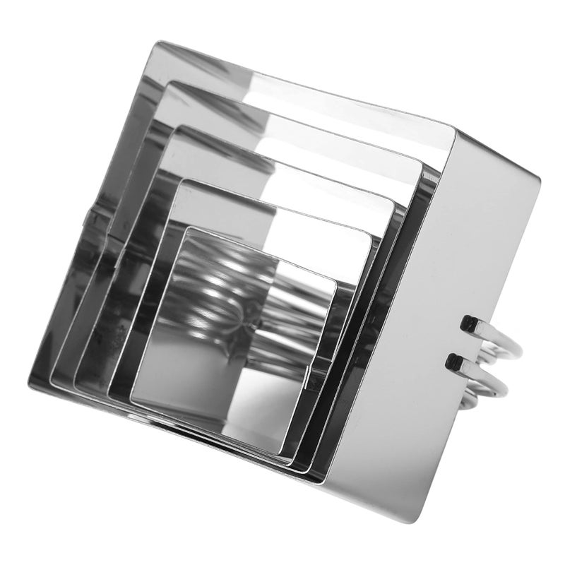Moffris Square Biscuit Cutter with Handle (5 Pieces/Set) - Nest for Easy Storage Stainless Steel Square Cookie Cutter - Image 3