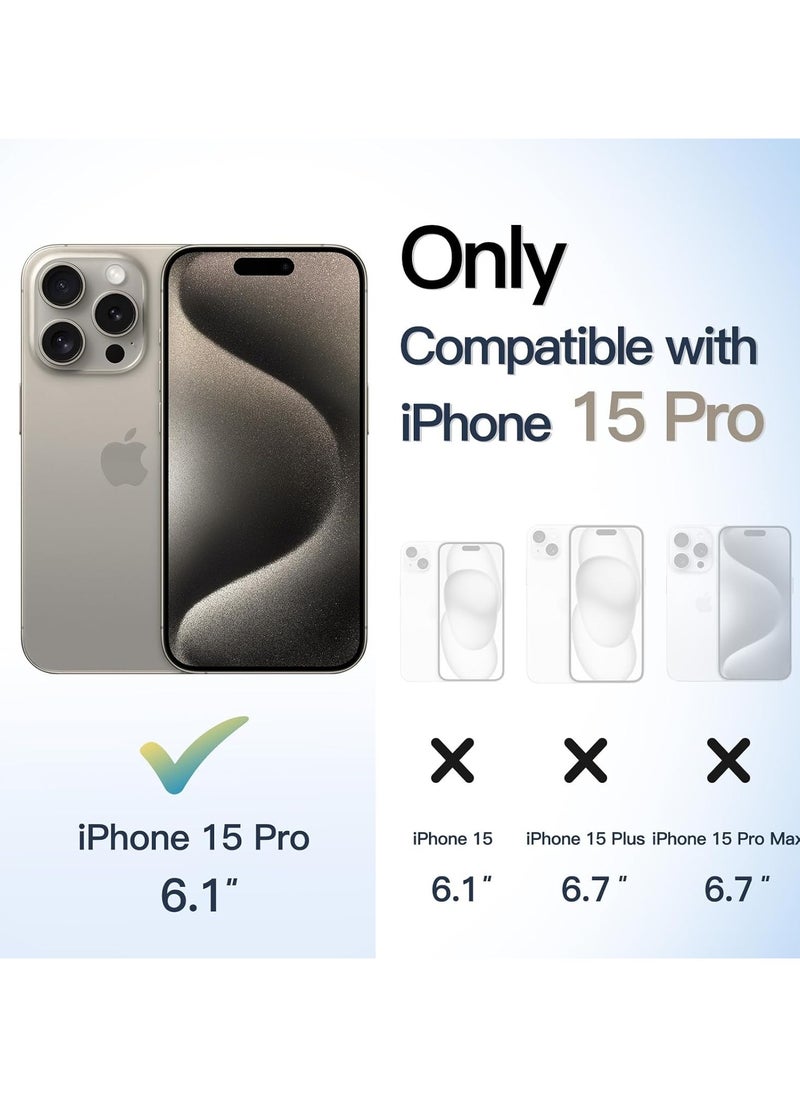 Denx Magnetic Case for iPhone 15 Pro Case, Compatible with MagSafe, Plating Luxury Cover, Clear Soft TPU Shockproof Protective Phone Case, (Natural Titanium)  - Image 2