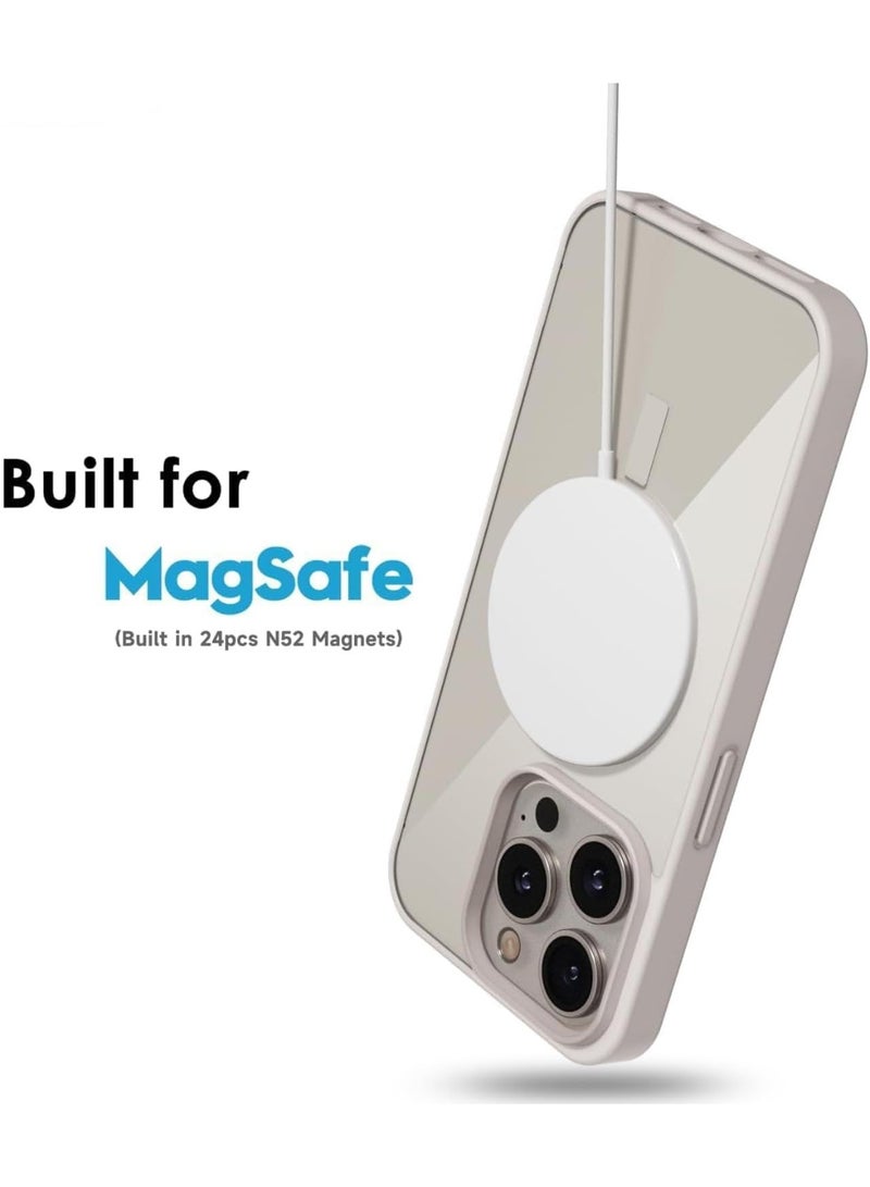 ACLIX Magnetic Case for iPhone 15 Pro [Shockproof & Slim] Clear Hard Back Cover with high-Grade Protection | Natural Titanium - Image 4