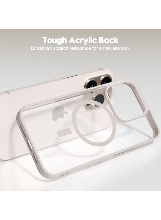 ACLIX Magnetic Case for iPhone 15 Pro [Shockproof & Slim] Clear Hard Back Cover with high-Grade Protection | Natural Titanium - Image 3