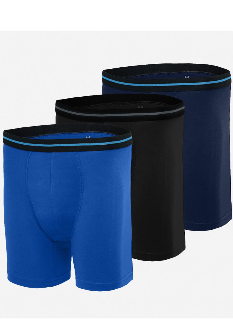 FLUSH - Flush Mens Underwear Boxer Briefs Pack-3 - With Pouch Comfort Flex Waistband Stretch Cotton Briefs For Men - Image 1
