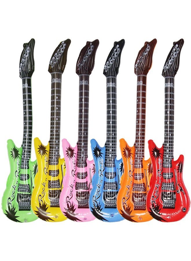 Dr.dudu Inflatable Guitar, Waterproof Assorted Colors Party Decoration (6pack) - Image 1