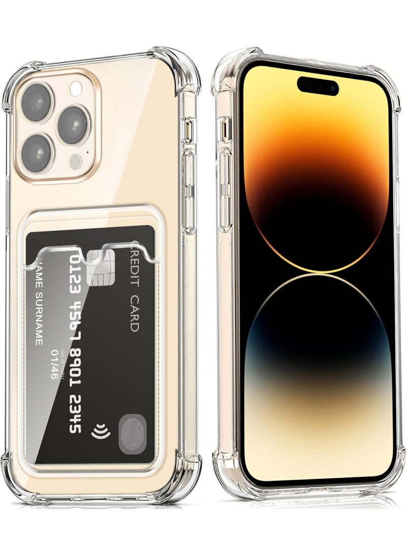 Transparent Shockproof Case with Card Wallet Compatible with iPhone 16 Pro Max  - Image 1