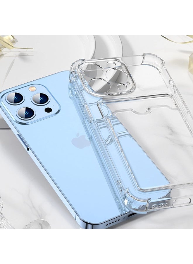 Transparent Shockproof Case with Card Wallet Compatible with iPhone 16 Pro Max  - Image 4