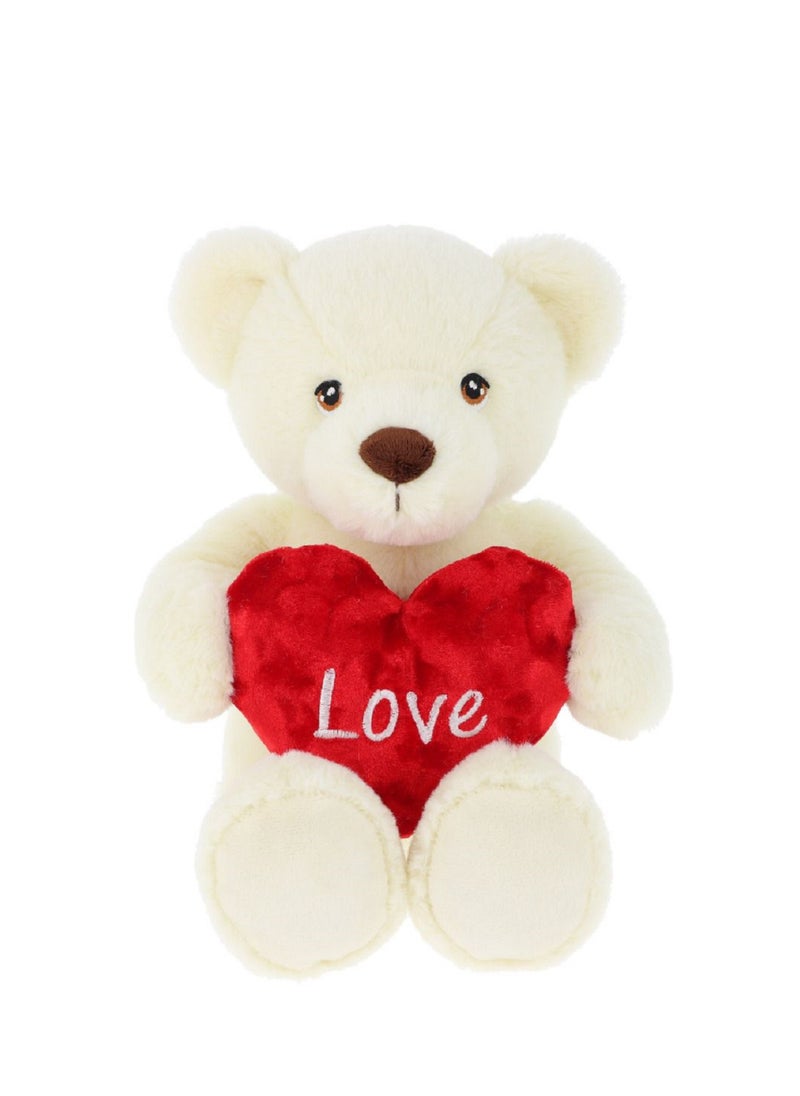 Keel Toys 20cm Keeleco Cream Barney Bear with Heart  - Image 1