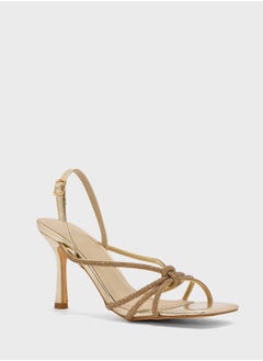 Truffle Stiletto Heel Knotted Diamond Sandal  - Image 2