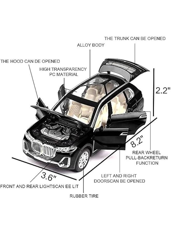 Generic - 1/24 BMW X7 SUV Model Car Toy Diecast Toy Cars, Zinc Alloy Pull Back Toy car with Sound and Light for Kids Boy Girl Gift，Birthday Presents, Collectibles. - Image 1