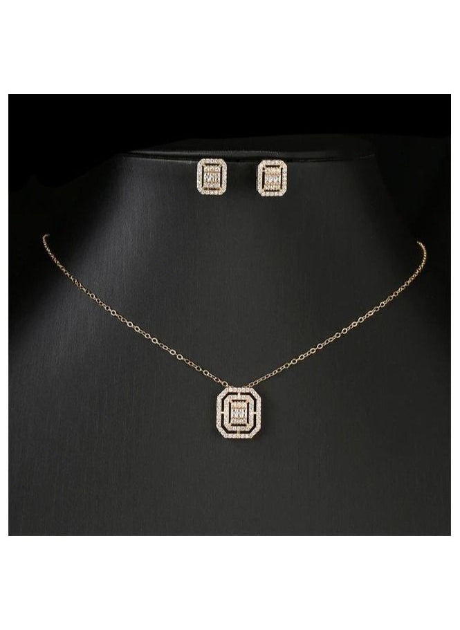 Generic - Necklace rectangular shape zircon - Image 1