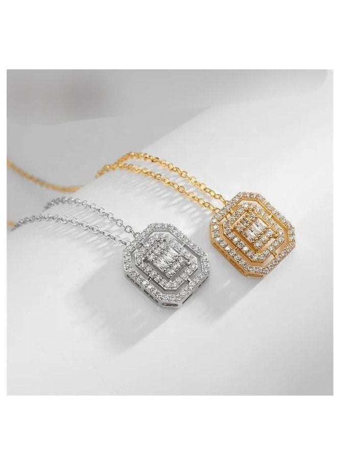 Generic - Necklace rectangular shape zircon - Image 1
