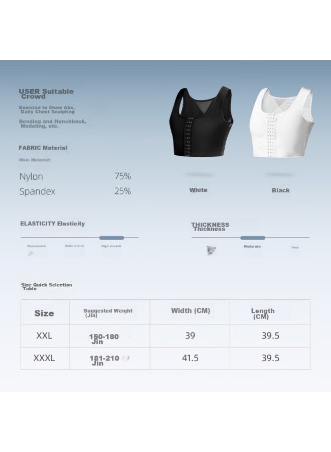 Livex Men's Shapewear, Chest Binder Vest, Invisible Bandage, Prevents Chest Bulges, Reduces Excess Fat, Flattens Large Chest Compression, Tightening Device - Image 3