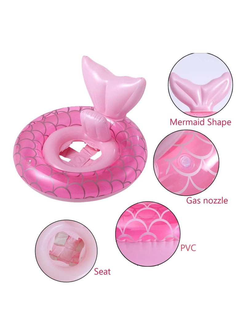 Goolsky حلقة سباحة على شكل حورية البحر 1 قطعة مع مقبض، عوامة سباحة لطيفة مع مقعد - Image 3