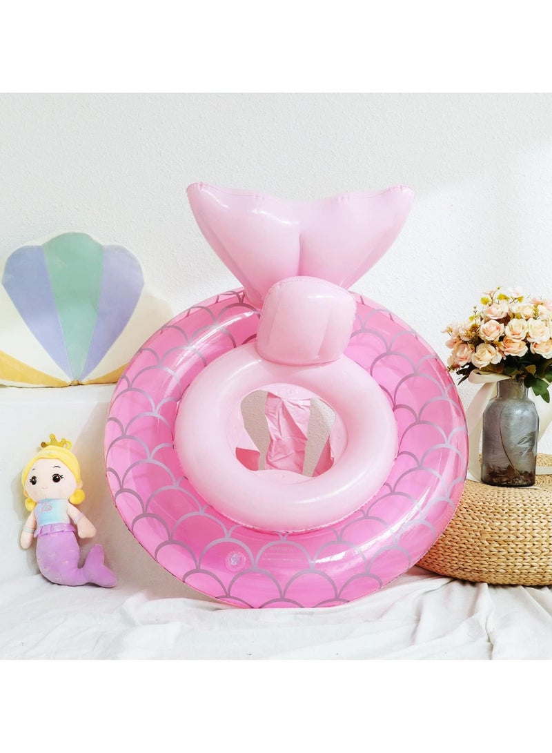 Goolsky حلقة سباحة على شكل حورية البحر 1 قطعة مع مقبض، عوامة سباحة لطيفة مع مقعد - Image 5