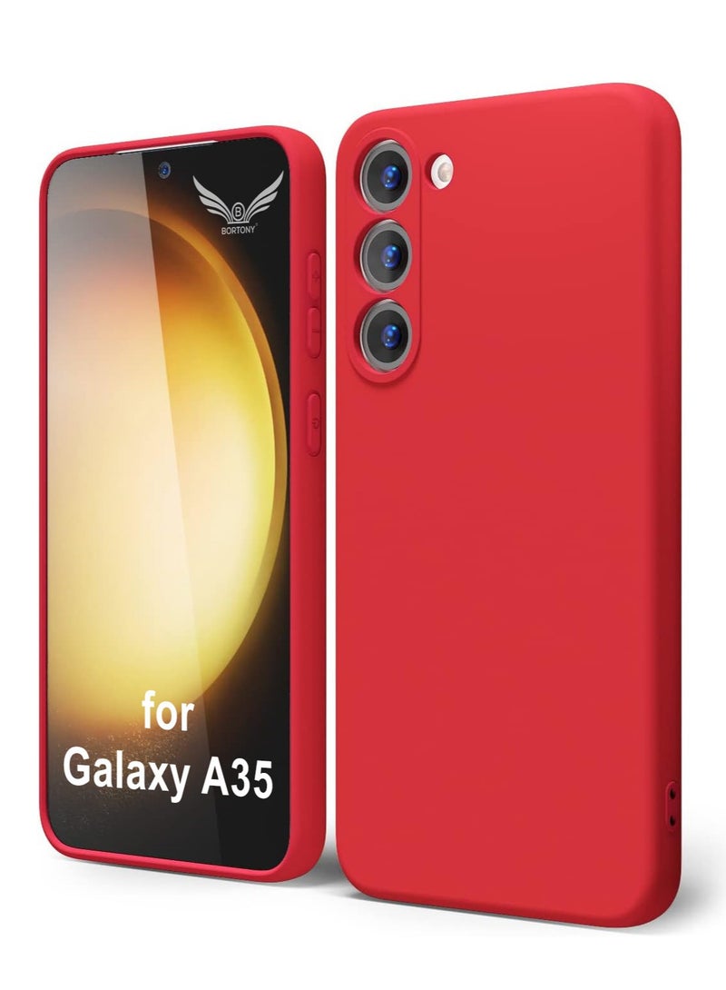 BORTONY Samsung Galaxy A35 Case Cover Flexible Soft Silicone Slim Fit Case for Galaxy A35 Anti Scratch with Inside Microfiber Lining Shockproof Protective Phone Case for Galaxy A35 Case 6.6 inch - Image 1