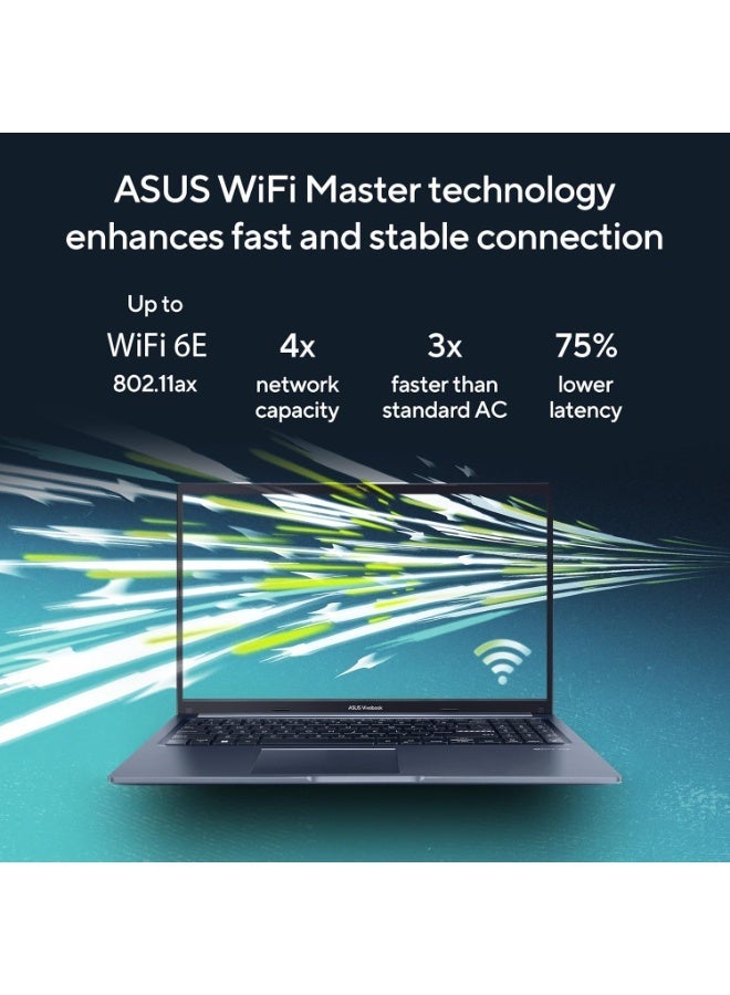 أسوس لابتوب ASUS VivoBook 15 X1502VA - BQ487، شاشة 15.6 بوصة بدقة Full HD، معالج Intel Core i7-13620H، 16GB ذاكرة RAM DDR4، 512GB SSD PCIe 4.0، رسومات Intel UHD، WiFi 6E، لوحة مفاتيح مضاءة، Windows 11، أزرق هادئ - Image 4