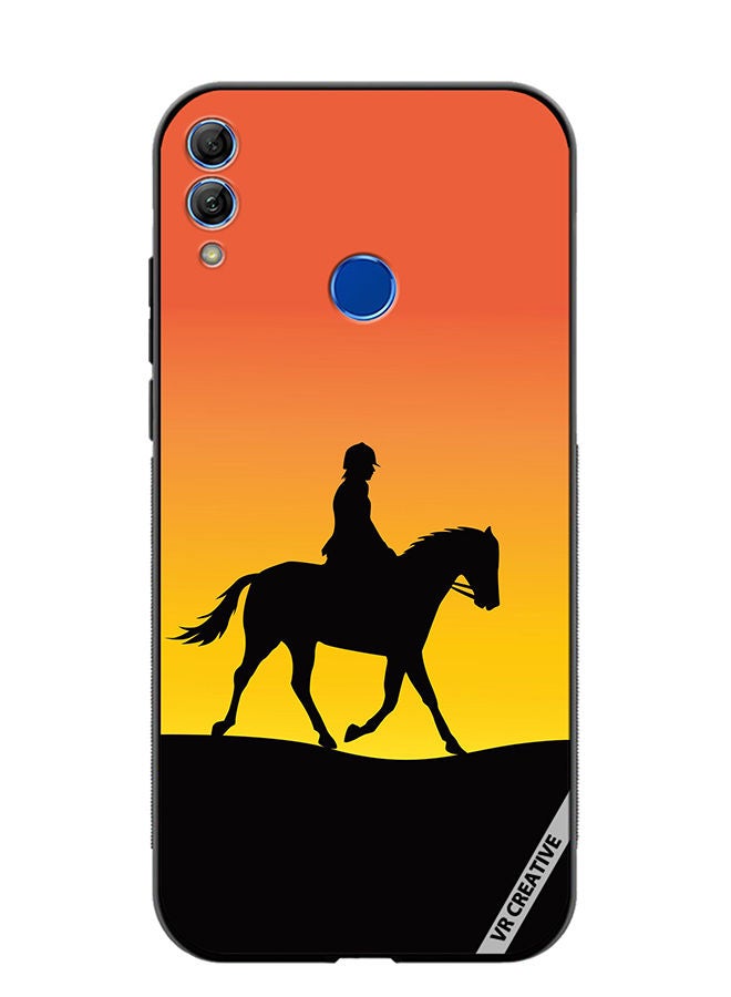 Protective Case Cover For Honor 10 Lite Horse Man Silhouette Design Multicolour