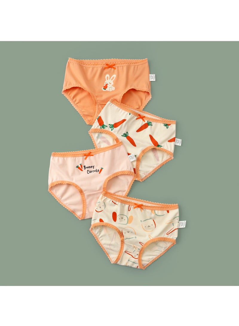 ريدمابليتيك 4 قطع من سراويل داخلية قطنية للبنات على شكل حرف A - Image 1