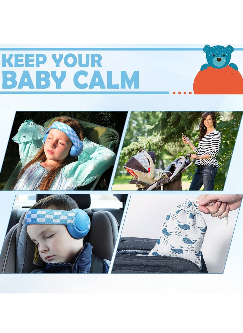 Adjustable Baby Ear Protection Earmuffs - Suitable for 2-24 Months Noise Reduction Earphones with Cloth Bag for Newborns Blue - Image 4