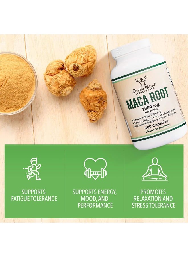 Double Wood Supplements Maca Root Capsules for Women and Men, 300 Count (1,000mg of Black, Red, Yellow Maca Powder per Serving) Grown in Peru (for Energy, Performance, Motivation) by Double Wood - Image 4