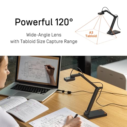 IPEVO V4K PRO 120 4K USB Document Camera, 120-degree FOV Lens, Sony CMOS Sensor, Swift Autofocus, AI Noise Reduction, Webcam, USB Plug and Play, Video Conferencing, Streaming, Work from Home - Image 2
