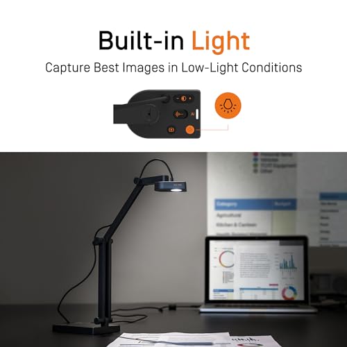 IPEVO V4K PRO 120 4K USB Document Camera, 120-degree FOV Lens, Sony CMOS Sensor, Swift Autofocus, AI Noise Reduction, Webcam, USB Plug and Play, Video Conferencing, Streaming, Work from Home - Image 4