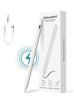 Generic Magnetic Wireless Charging Stylus Pen with Fast Charging Type-C 2nd Generation Tilt Sensitivity Charging Screen Palm Rejection Function Free Tip Compatible with iPad Pro 11 White  - Image 1