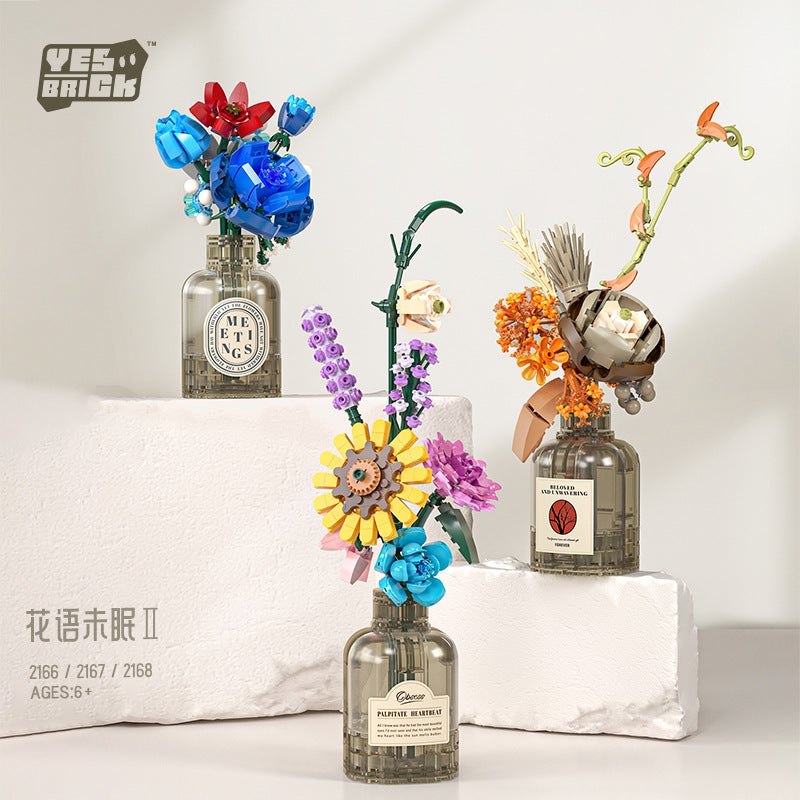 Weile Chuangxiang Brick Also Mini Particle Building Blocks Bouquet Potted Ornaments Girls Assembled Toys Kidsren'S Holiday Gifts - Image 5