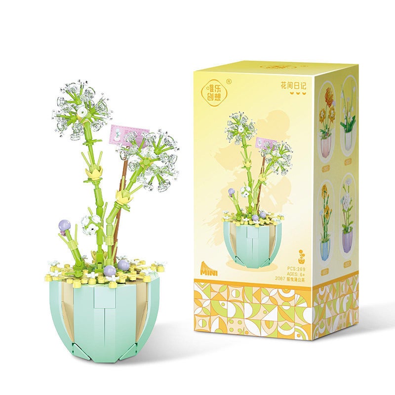 Weile Chuangxiang Brick Also Mini Particle Building Blocks Bouquet Potted Ornaments Girls Assembled Toys Kidsren'S Holiday Gifts - Image 1