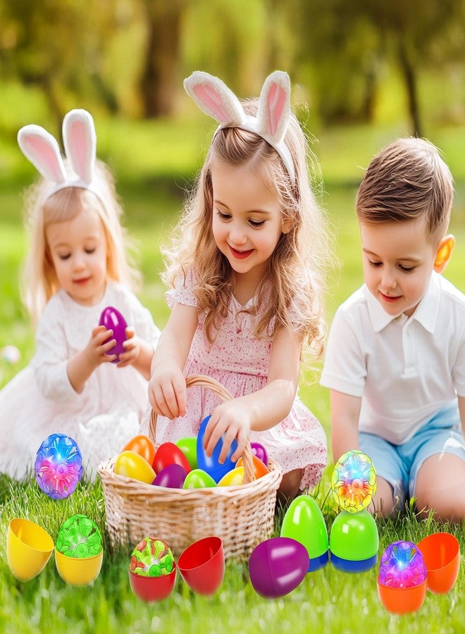 مجموعة من 6 بيضات عيد الفصح محشوة بكرات مضيئة، وبيضات عيد الفصح مليئة بألعاب التململ للأطفال الصغار، ومستلزمات أساسية لحشو سلال عيد الفصح، وهدايا لحفلات عيد الفصح، وجوائز للفصول الدراسية. - Image 5