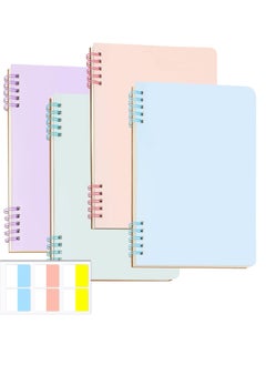 A5 Spiral Notebook with 60 Pcs Tabs Assorted Colors Line Journal Hardcover Subject Notebook College Ruled 80 Sheet Thick Paper Smooth Writing Aesthetic for School Students 4 Pack