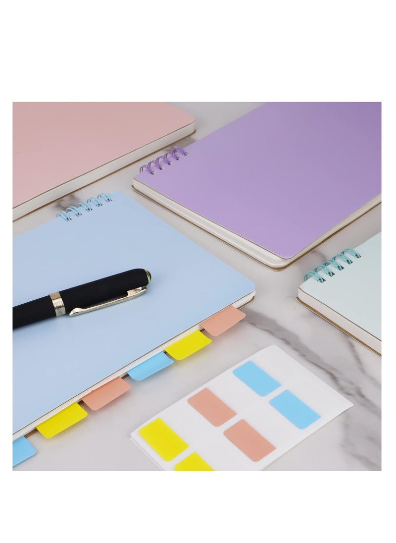SYOSI - A5 Spiral Notebook with 60 Pcs Tabs Assorted Colors Line Journal Hardcover Subject Notebook College Ruled 80 Sheet Thick Paper Smooth Writing Aesthetic for School Students 4 Pack - Image 1