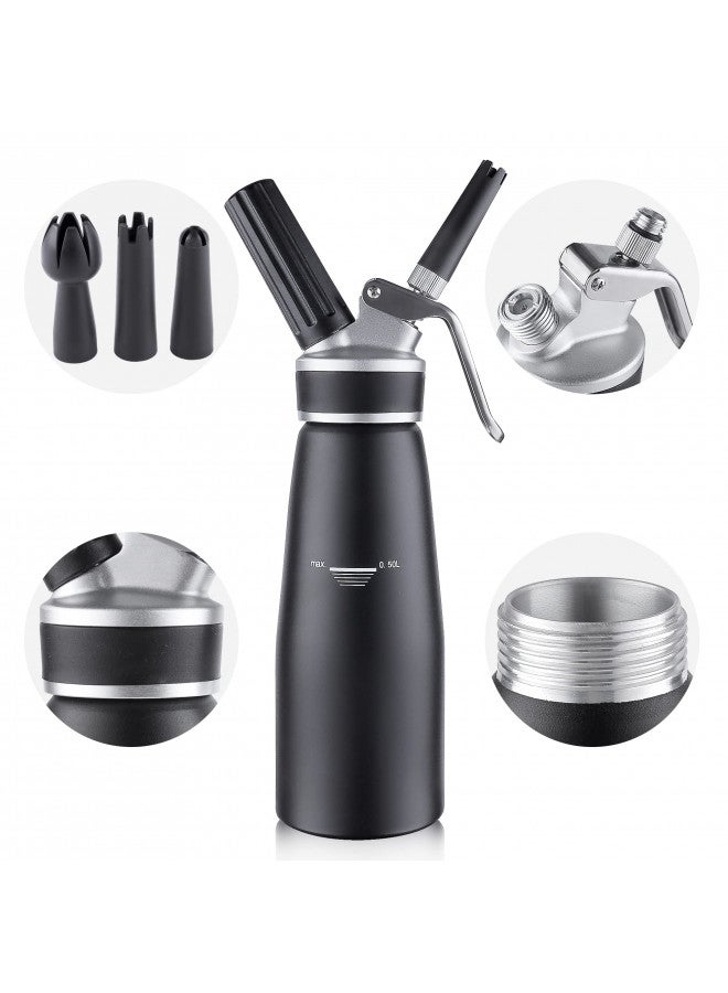 Sivaphe Sivaphe Professional Whipped Cream Dispenser Aluminum Grade Canister, Heavy Duty Cream Whipper Homemade Bliss, Portable Whipped Nitro Coffee Maker BlackChargers Not Included)  - Image 2