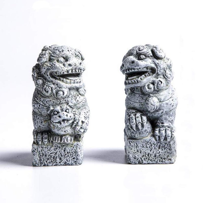 Smoothedo-Pets SmoothedoPets Fish Tank Decorations Aquarium Decoration MiniPair Size Ornaments Accessories Fish Hides Asian Garden FengShui Beast Dog Mini