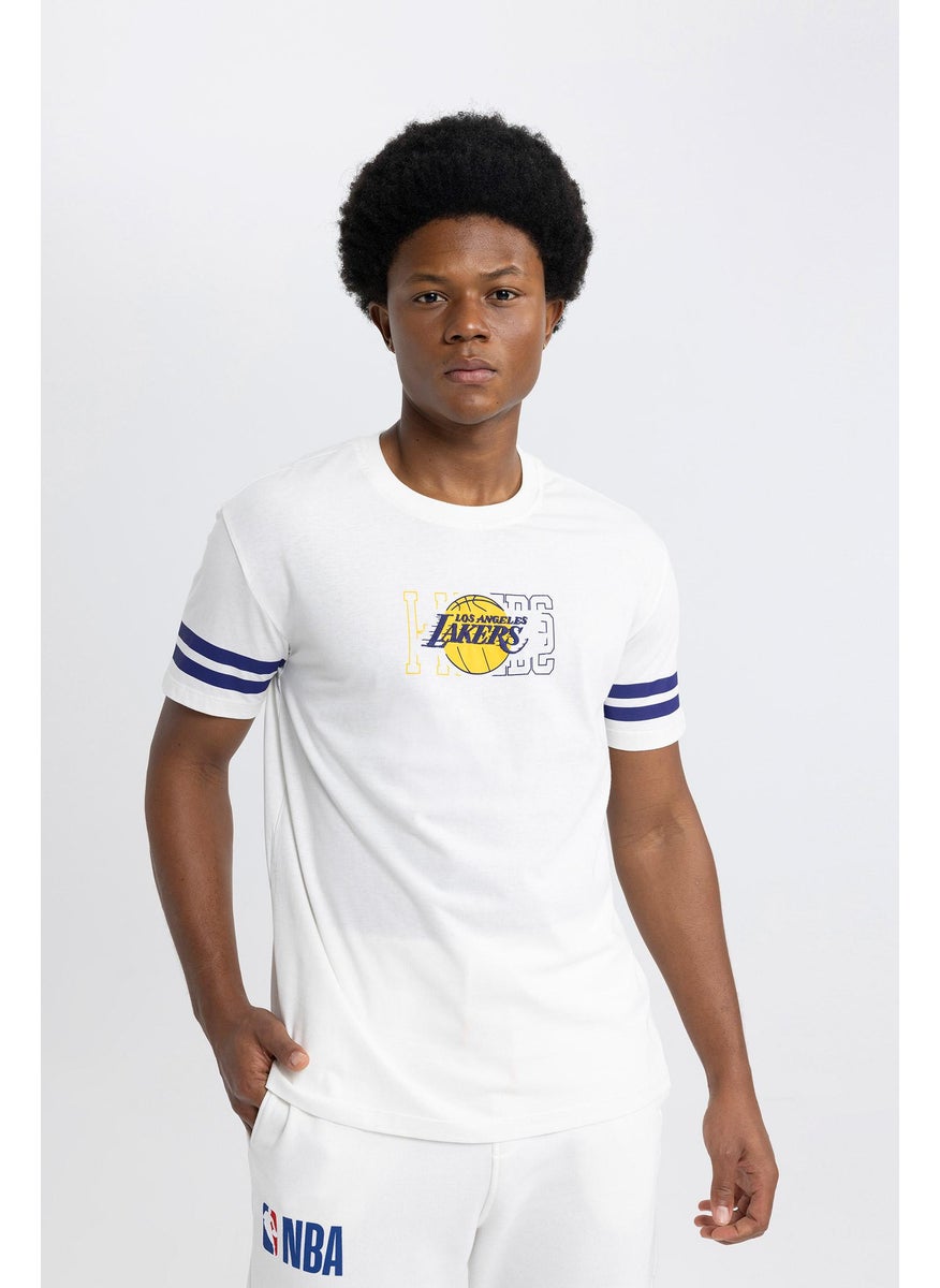 DeFacto - Man DeFactoFit NBA Los Angeles Lakers Standard Fit Short Sleeve T-Shirt - Image 1