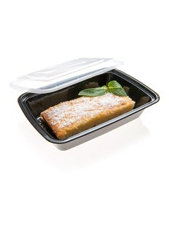 Restaurantware Restaurantware-Asporto Microwavable To-Go Container - BPA Free PP Rectangular Take Out Food Container with Clear Plastic Lid - Catering & take out - 28 oz - Black - Plastic - Disposable - 100ct Box  - Image 2