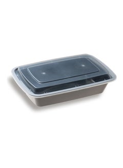 Restaurantware Restaurantware-Asporto Microwavable To-Go Container - BPA Free PP Rectangular Take Out Food Container with Clear Plastic Lid - Catering & take out - 28 oz - Black - Plastic - Disposable - 100ct Box  - Image 1