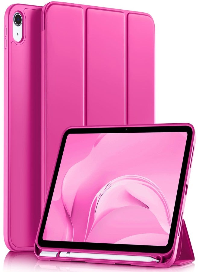 Akkerds جراب Akkerds متوافق مع iPad (A16) الجيل الحادي عشر 11 بوصة 2025، وجراب iPad الجيل العاشر 10.9 بوصة 2022 مع حامل قلم، غطاء حماية ثلاثي الطي رفيع مع ظهر TPU ناعم، لون وردي - Image 1