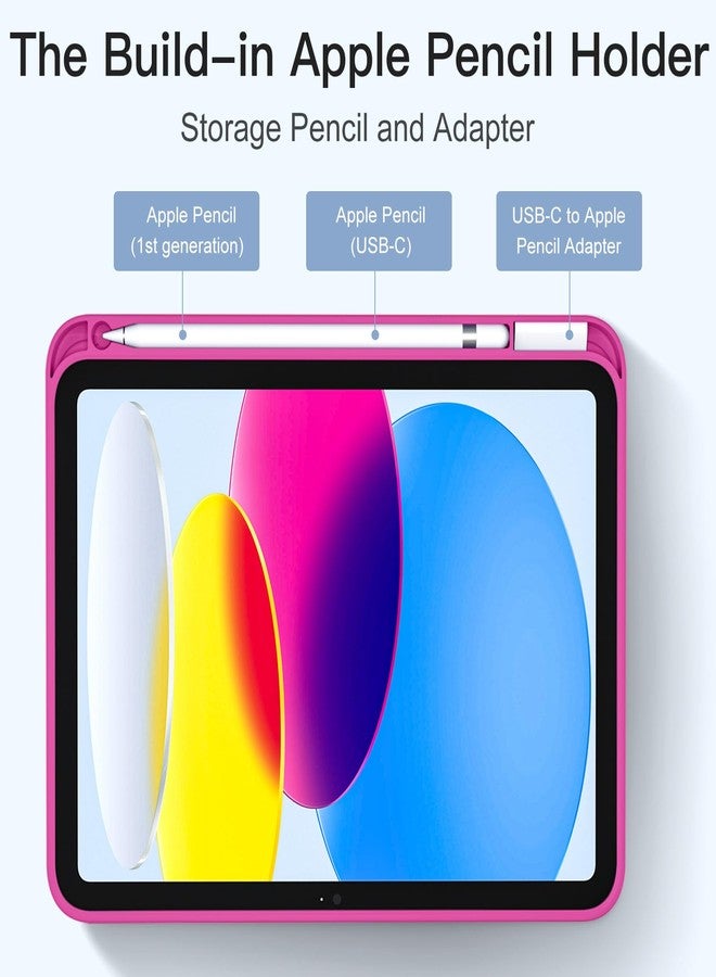 Akkerds جراب Akkerds متوافق مع iPad (A16) الجيل الحادي عشر 11 بوصة 2025، وجراب iPad الجيل العاشر 10.9 بوصة 2022 مع حامل قلم، غطاء حماية ثلاثي الطي رفيع مع ظهر TPU ناعم، لون وردي - Image 4