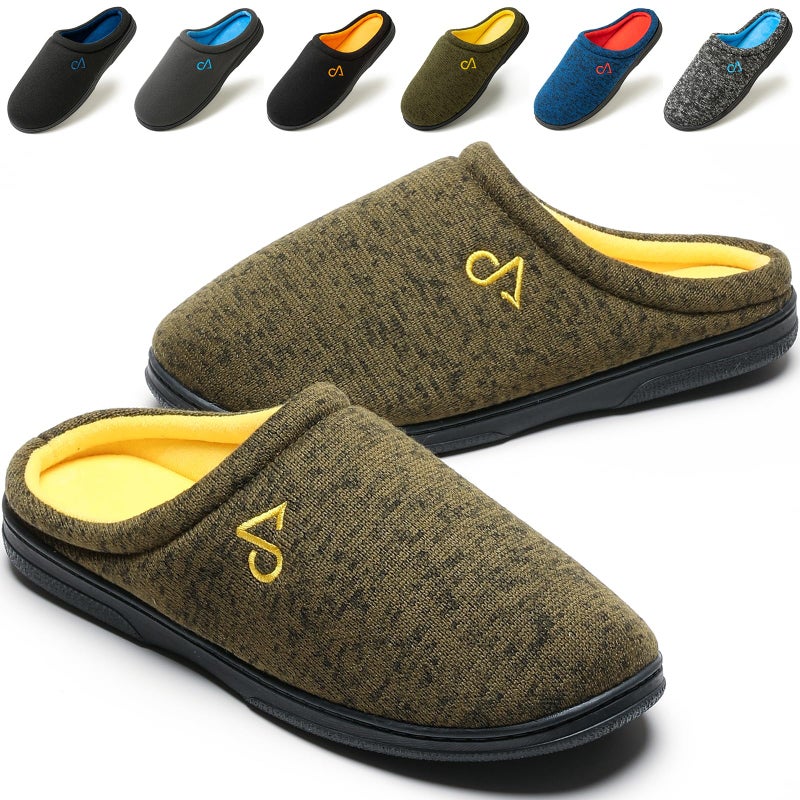 COZYAREA Mens House Slippers Indoor Shoes Cozy Memory Foam Insoles & Rubber Soles - Image 1