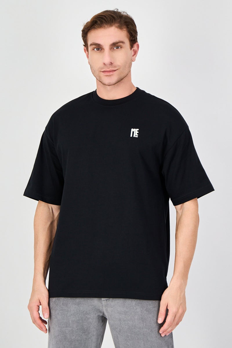 Ketch Men Crew Neck Short Sleeve Graphic Print T-Shirt, Black - Image 1