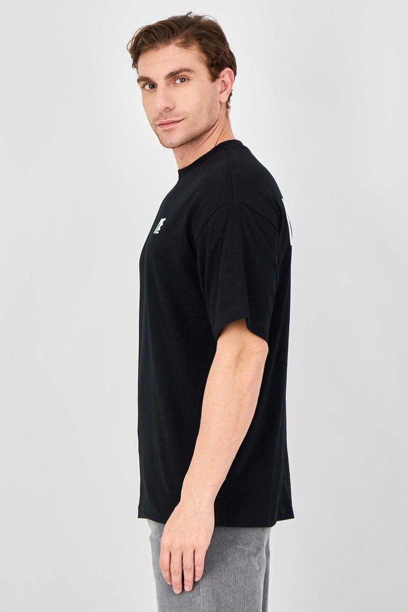 Ketch Men Crew Neck Short Sleeve Graphic Print T-Shirt, Black - Image 2