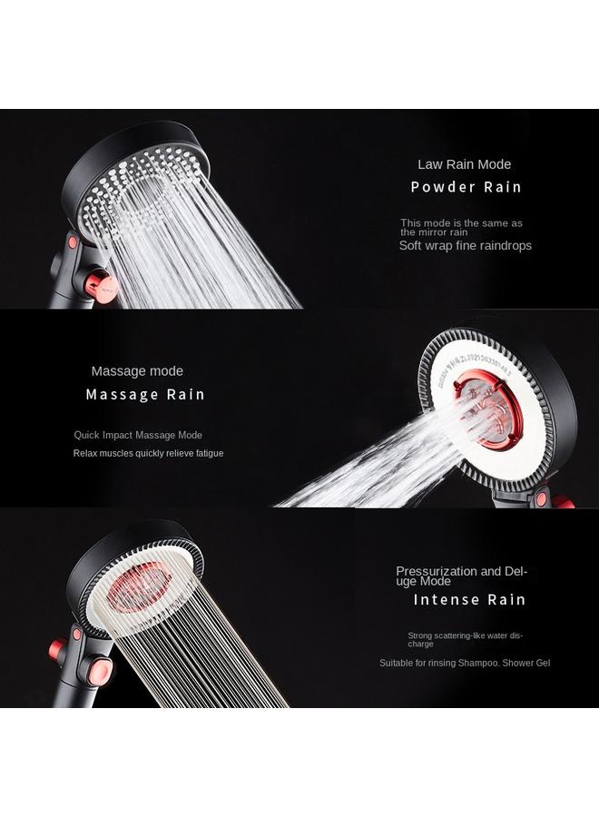Bluejw European And American Black Wu Style Hand-held Water Purification Double-sided Shower Nozzle Pressurized Chlorine Removal And Skin Beauty Household Bathing Pressurized Shower Head  - Image 4