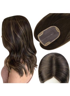 Full Shine Full Shine Human Hair Toppers For Women With Thinning Hair Hand Tied Extensions 3 * 5 Inch Hair Piece Darkest Brown To Ash Brown Remy Hair Extensions Real Human Hair Topper 16 Inch 